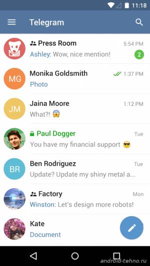 Telegram на Андроид
