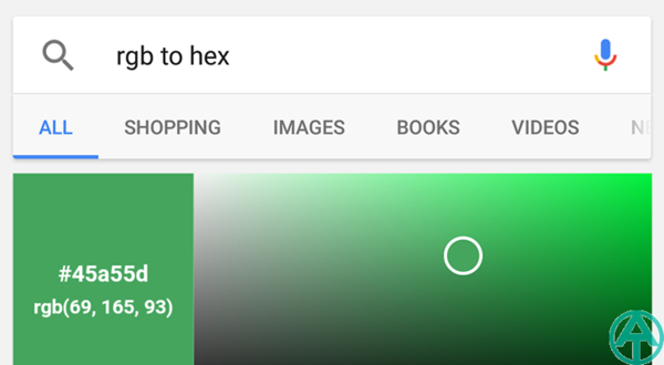 Google Search научили преобразовывать RGB в Hex