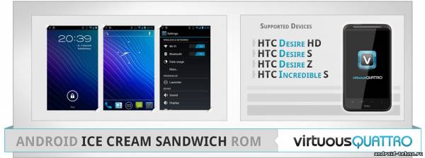 Android 4.0 ICS для смартфонов HTC от Virtuous Quattro